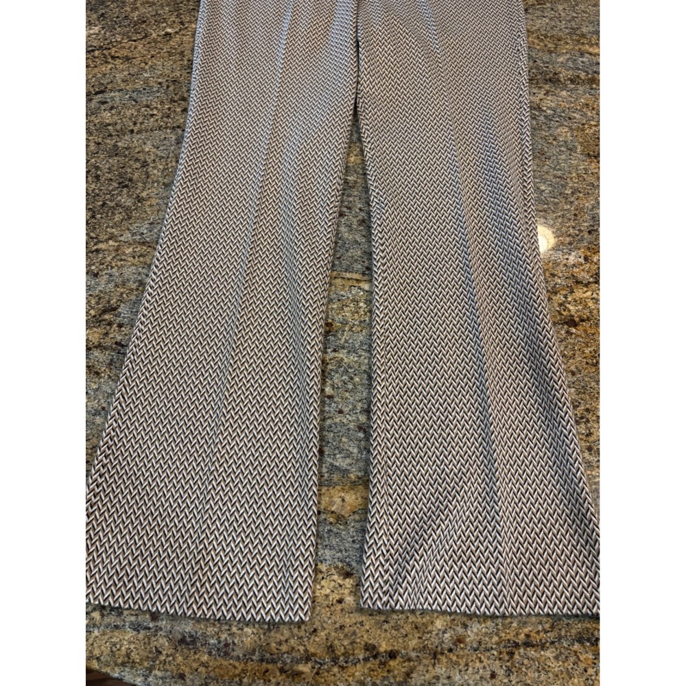 Anne Klein Brown Black Chevron Knit Pant Suit Set Blazer Trousers Professional L - Picture 10 of 16